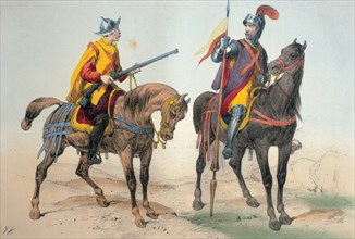Reign of Philip III. Cavalry, 1603. Company of General Captain personal guard: arquebussier and w?