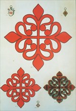 Cross of the cape, cross of the biretta and enamel cross of the Order of Calatrava, Spain. Chromo?