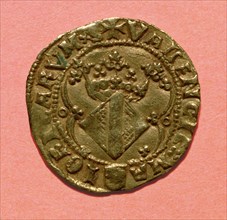 Reverse of a Ducat, currency of the time of Ferdinand II 'The Catholic', mint in Valencia.
