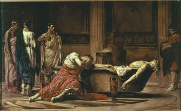 Death of Seneca', oil painting, Lucius Annaeus Seneca (4 BC -65 AD), Latin philosopher, writer an?
