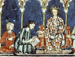 Book of Games' (1282), miniature of dices rules of Alfonso X 'The Wise' (1221-1284), king of Cast?