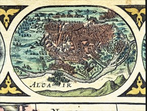 Cairo, colored engraving from the book 'Le Theatre du monde' or 'Nouvel Atlas', 1645, created, pr?