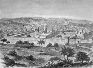 Temple of Solomon in Jerusalem in the time of Jesus, engraving based on the book on the Temple of?