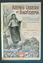 Qualification Diploma awarded by the Ateneo Obrero de Barcelona, 30 August 1909.