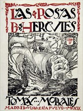 Cover of the book 'Roses of Hercules' by Tomás Morales, 1909 edition.