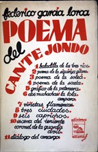 Cover of 'Poema del cante jondo' (Poem of cante jondo), by Garcia Lorca, 1st edition published by?