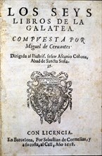 Cover 'Los seys libros de la Galatea' (The six books of Galatea), edition of the first book writt?