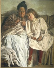 Mother and Daughter', oil on canvas (1898).
