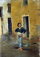 Copy of the Cenachero by Talavera' (fisherman with esparto baskets selling fish).