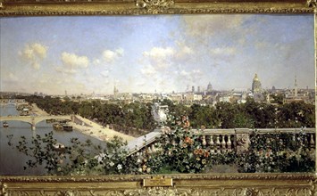 View of Paris', oil by Martin Rico, between 1895-1899.