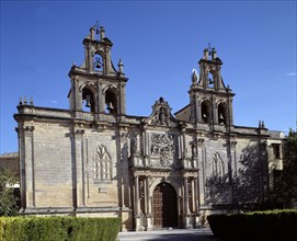 Main façade of Santa Maria de los Reales Alcazares in Ubeda, 17th century.