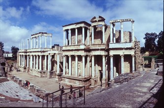 Partial view of the Roman theater in Mérida.