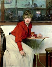 'Girl in a bar', 1892, oil by Ramon Casas.