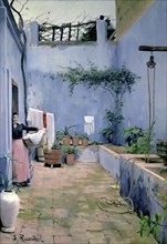 'Courtyard', 1891, work by Santiago Rusiñol.