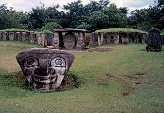 Archaeological park of San Agustín in Huila, Colombia. Table B, funerary temple, in the forefront?