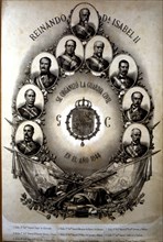 Foundation of the Civil Guard in 1844, portraits of the founders chaired by the Marquis of Ahumad?