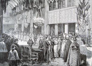 Wedding of King Alphonse XII of Spain (1857 - 1885) with Princess Mercedes of Orleans at the Basi?