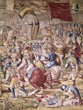 Hannibal, detail of a tapestry in the Battle of Zama (Oct. 202 b.C).