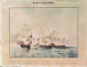 Battle of Trafalgar, the ship Santa Ana at the time of being sunk by three English ships, October?