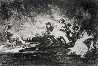 The Disasters of War, a series of etchings by Francisco de Goya (1746-1828), plate 41: 'Escapan e?