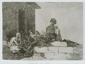 The Disasters of War, a series of etchings by Francisco de Goya (1746-1828), plate 54: 'Clamores ?