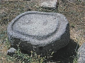 Sacrificial stone in the Phoenician-Punic Nuraghe of Santu Antine.