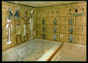 Frescoes in the crypt of Tutankhamun in the Valley of the Kings at Thebes.