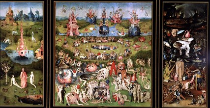 'The Garden of Earthly Delights', complete triptych by Hieronymus Bosch.