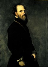 Portrait of a gentleman with gold chain, c. 1555 - 1556, by Tintoretto.