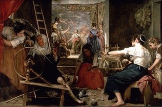The Spinners' painting by Diego Velázquez (1599-1660).