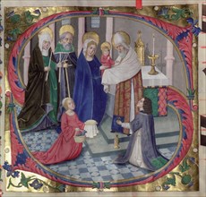 Presentation of Jesus in the temple, miniature in Choirbook 1, sheet 25.