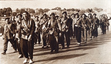 Spanish Civil War, 1936-39. Group of combatants of the International brigades from different coun?