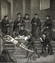 Inquisition, application of torture before judges.