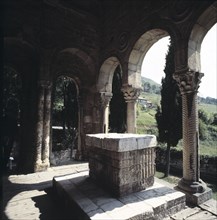 View of the altar in the façade of the east side of Santa Maria de Naranco, previously it was in ?