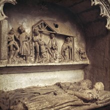 Detail of one of the tombs located in the collegiate church of Covarrubias.