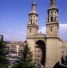 View of the Cathedral of Santa Maria la Redonda in Logrono.
