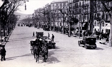 A perspective of the Rambla Catalunya in 1910.