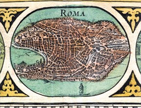 Rome, colored engraving from the book 'Le Theatre du monde' or 'Nouvel Atlas', 1645, created, pri?