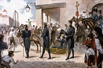Ignominious transfer to the gibbet of General Rafael del Riego, 1823.