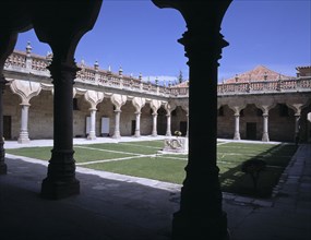 Minor Schools in Salamanca. Courtyard with beautiful arches with baroque balustrade, now they are?