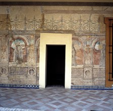 Mural Paintings in the upper gallery of the House of Pilate in Seville.