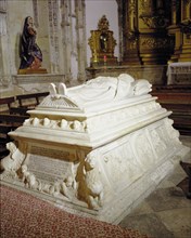 Ursuline Convent of Salamanca, tomb of Alonso de Fonseca made in alabaster in 1529 by Diego de Si?
