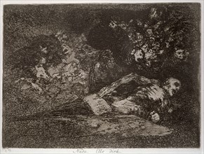 The Disasters of War, a series of etchings by Francisco de Goya (1746-1828), plate 69 (without nu?