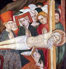Gurb Altarpiece' (1417 - 1418), detail of a table representing the crucifixion of St. Andrew, wor?