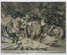 The Disasters of War, a series of etchings by Francisco de Goya (1746-1828), plate 79: 'Murió la ?