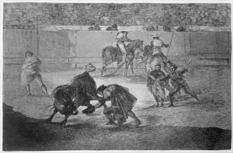 Bullfighting, series of etchings by Francisco de Goya (1746-1828), plate 29, 'Pepe Illo haciendo ?