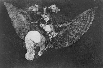 The Proverbs or The Follies, series of etchings by Francisco de Goya, plate 5: 'Disparate volante?
