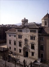 Main façade of the Council Seminary of Barcelona, by Elies Rogent built between 1878-1888.