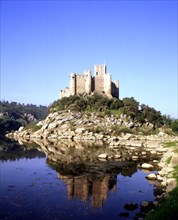 Almourol Castle on the banks of Tajo river.