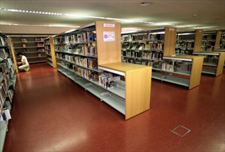 Inside view of the Mercè Rodoreda Public Library, in the district of Horta - Guinardó Barcelona.